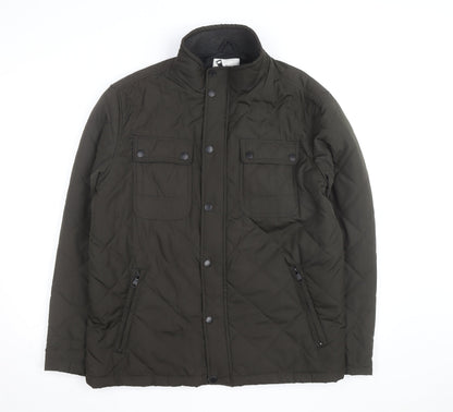 Atlantic Bay Men's Green Quilted Mid-Length Jacket L