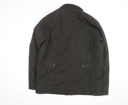 Atlantic Bay Men's Green Quilted Mid-Length Jacket L
