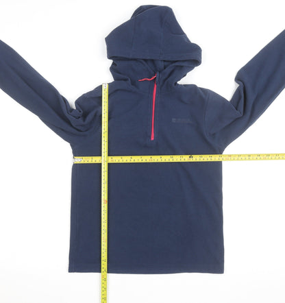 Mountain Warehouse Girls Navy Fleece Hoodie 9-10 Years 1/2 Zip Pullover