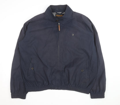 Farah Classic Men's Blue 2XL Bomber Jacket Cotton Polyester Lined
