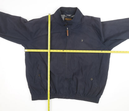 Farah Classic Men's Blue 2XL Bomber Jacket Cotton Polyester Lined