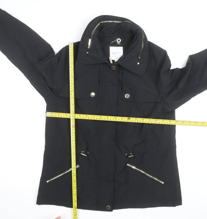 Principles Petite Womens Black Size 12 Mid-Length Anorak Jacket