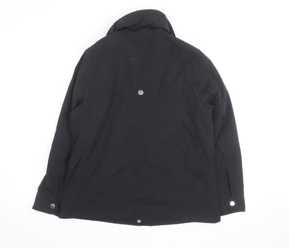 Principles Petite Womens Black Size 12 Mid-Length Anorak Jacket