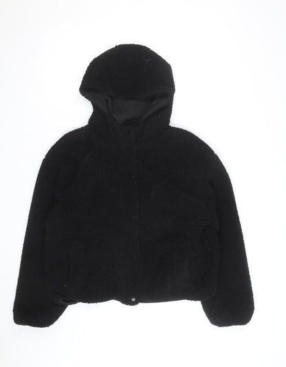 Threadbare Mens Black Fleece Full Zip Hoodie Size L Winter Warm