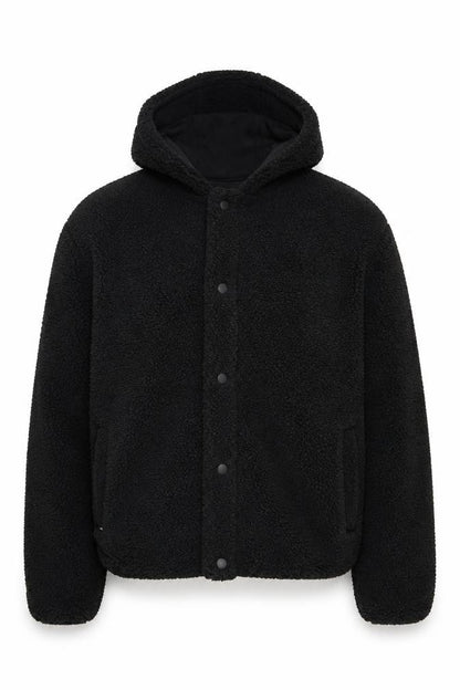 Threadbare Mens Black Fleece Full Zip Hoodie Size L Winter Warm