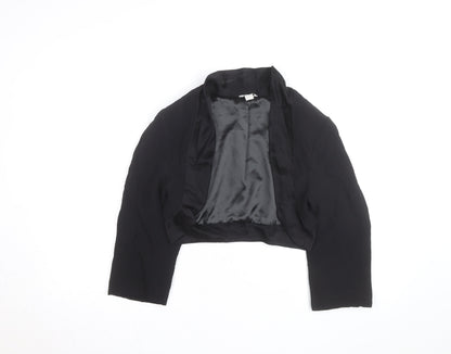 Monsoon Women’s Black Cropped Bolero Jacket Size 14 Classic Satin Lined