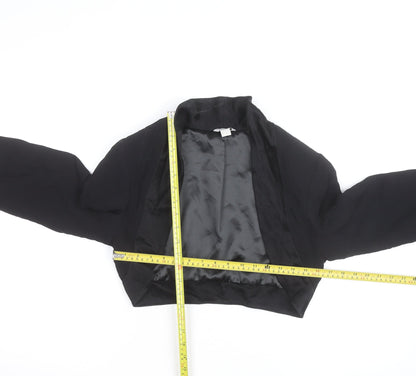 Monsoon Women’s Black Cropped Bolero Jacket Size 14 Classic Satin Lined