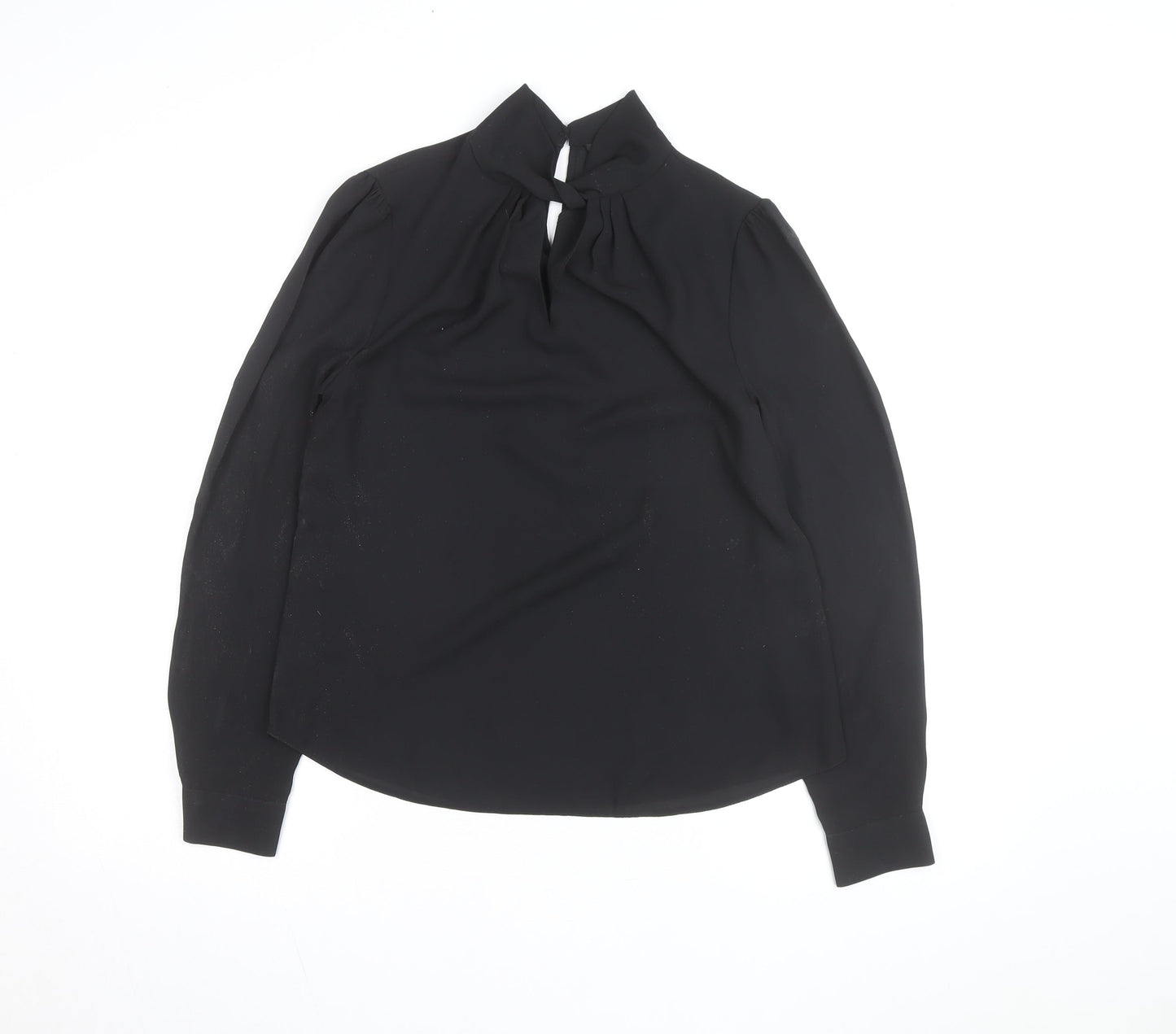 Dorothy Perkins Women Black High Neck Long Sleeve Tunic Blouse Size 8