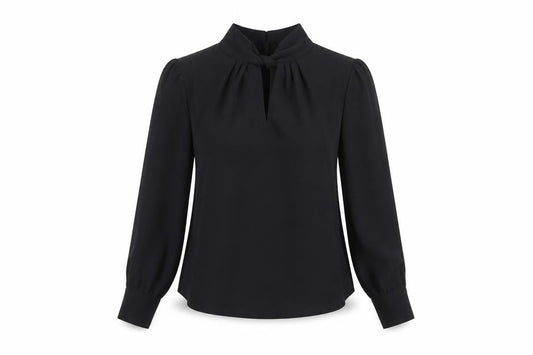 Dorothy Perkins Women Black High Neck Long Sleeve Tunic Blouse Size 8