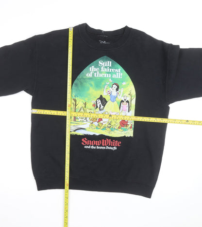 Disney Men's Black Snow White Graphic Pullover Sweatshirt M