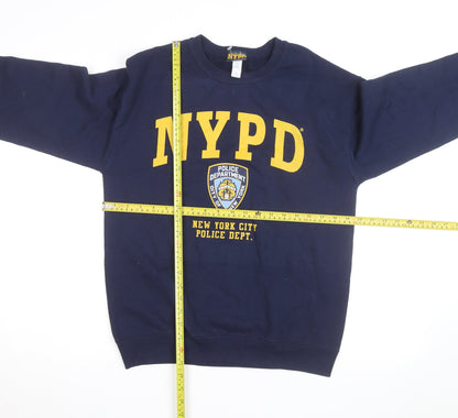 NYPD Men's Blue Crew Neck Pullover Sweatshirt Size S