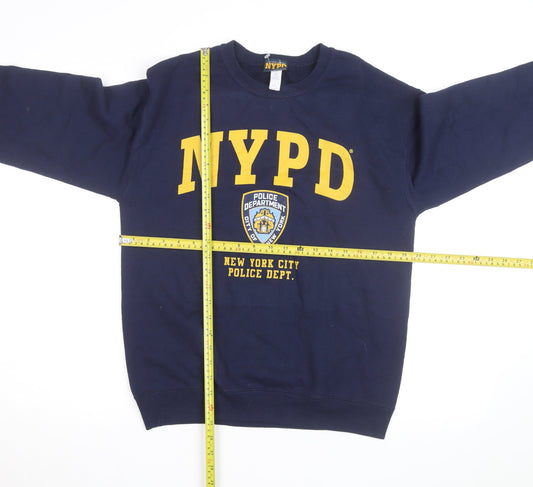 NYPD Men's Blue Crew Neck Pullover Sweatshirt Size S