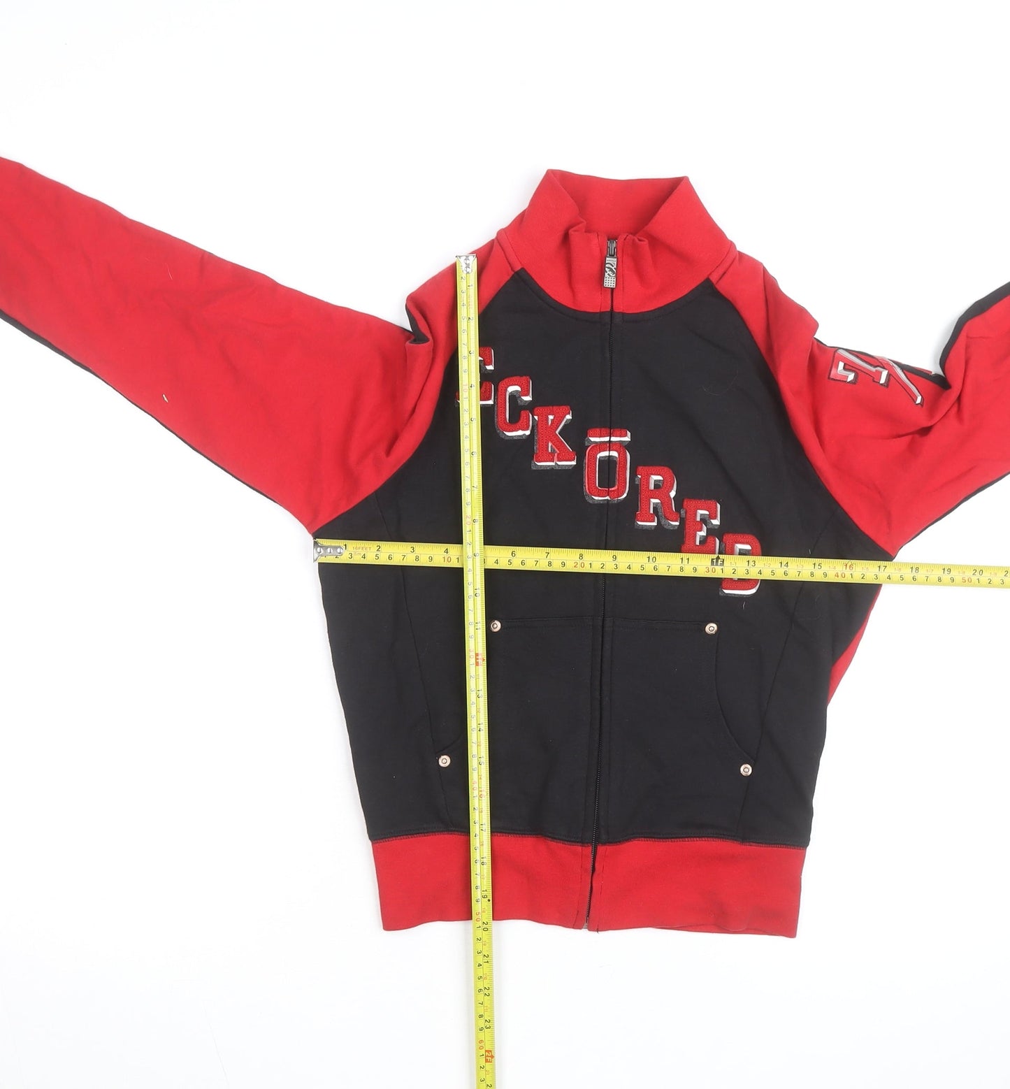 Ecko Red Boys Black & Red Full Zip Sweatshirt Size M Cotton Blend