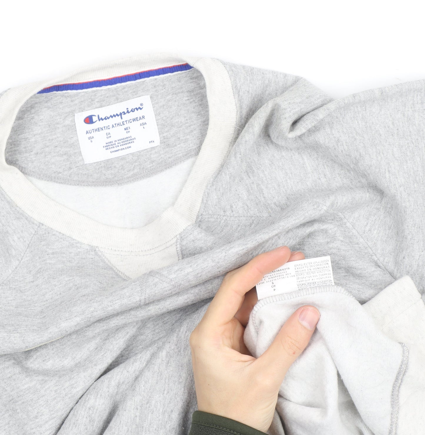 Champion Men's Grey Crew Neck Pullover Sweatshirt M
