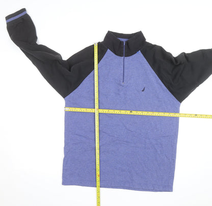 Nautica Men's Blue 1/2 Zip Sweatshirt M Long Sleeve High Neck