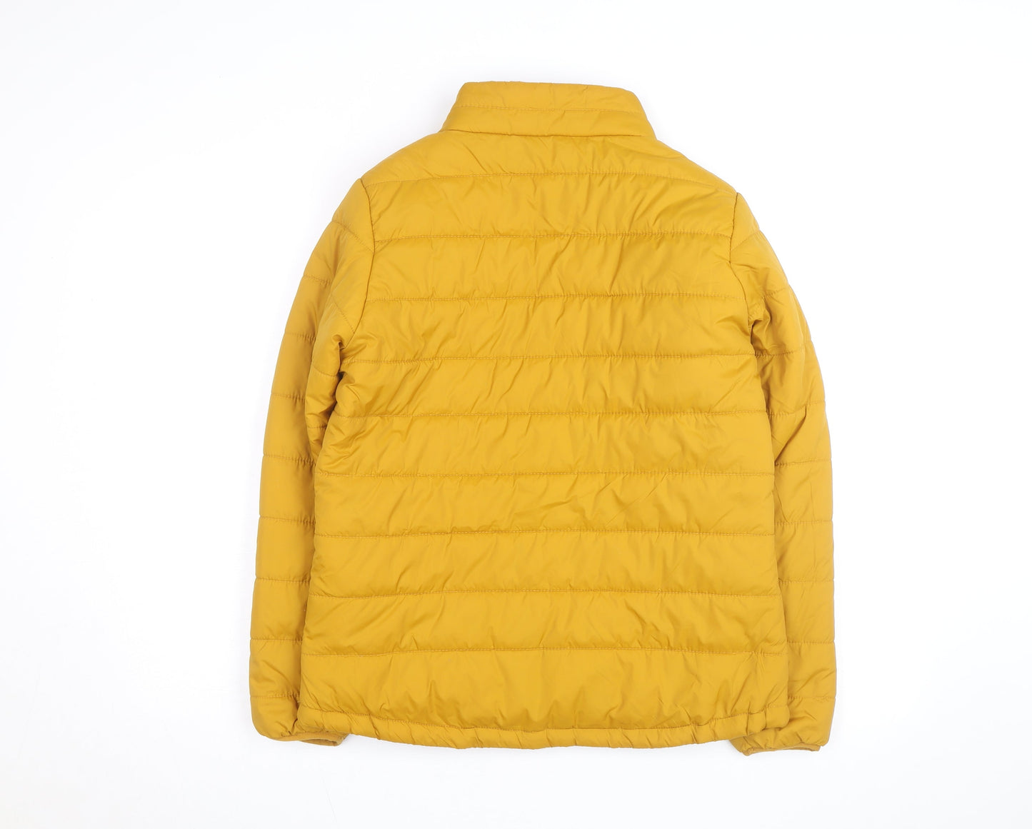 Freedom Trail Womens Yellow Puffer Jacket Size 12 Full Zip Lightweight