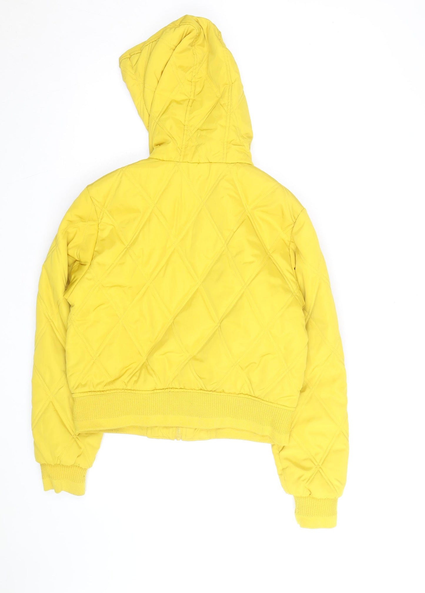 Primark Women’s Yellow Quilted Hooded Puffer Jacket Size M