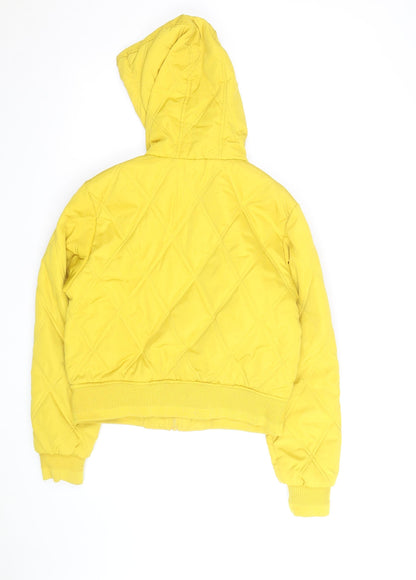 Primark Women’s Yellow Quilted Hooded Puffer Jacket Size M