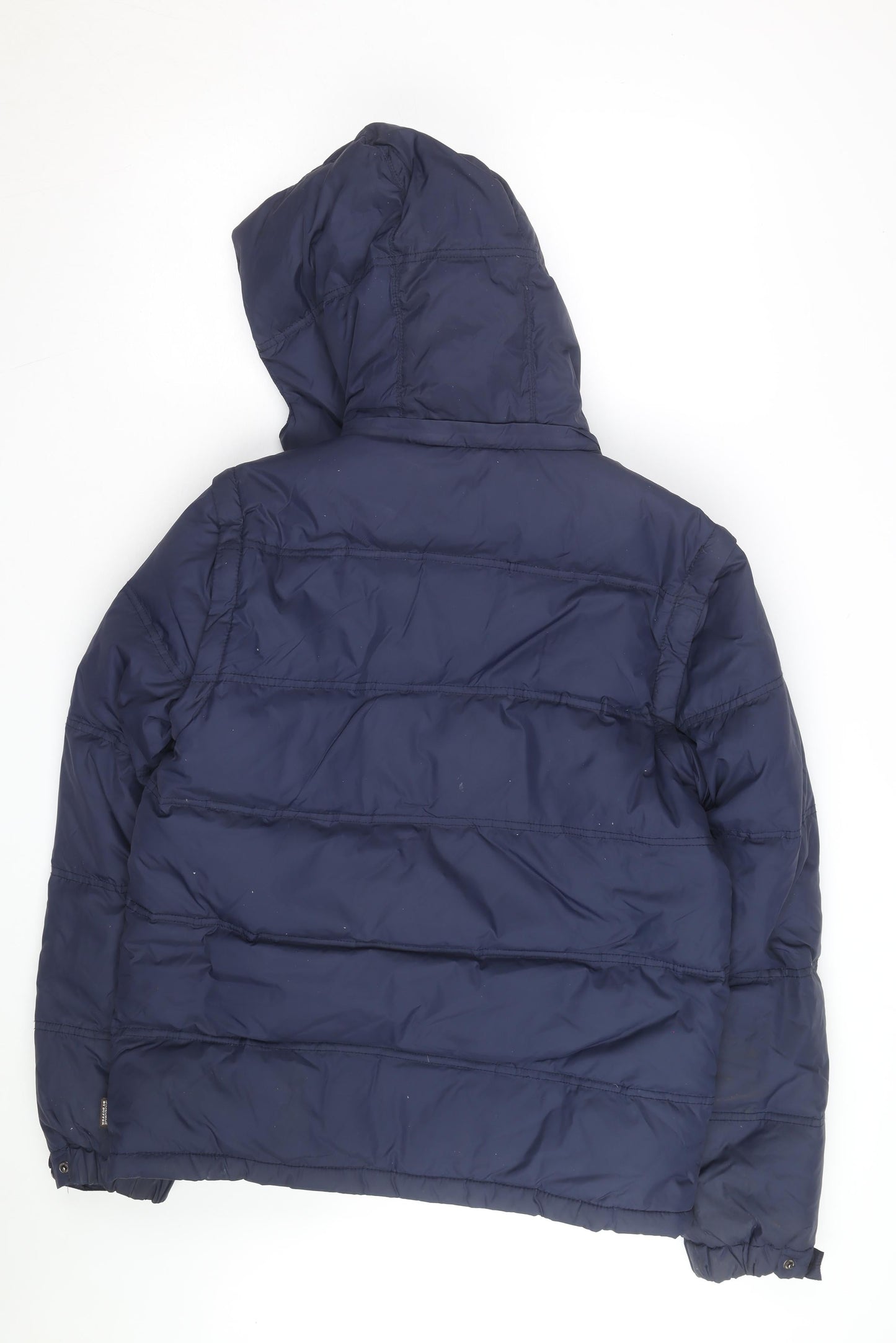 St. George by Duffer Men's Blue Medium Puffer Jacket Hooded Winter Coat