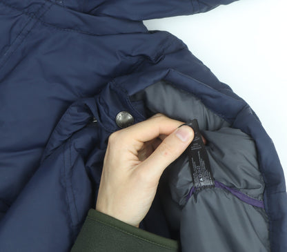 St. George by Duffer Men's Blue Medium Puffer Jacket Hooded Winter Coat