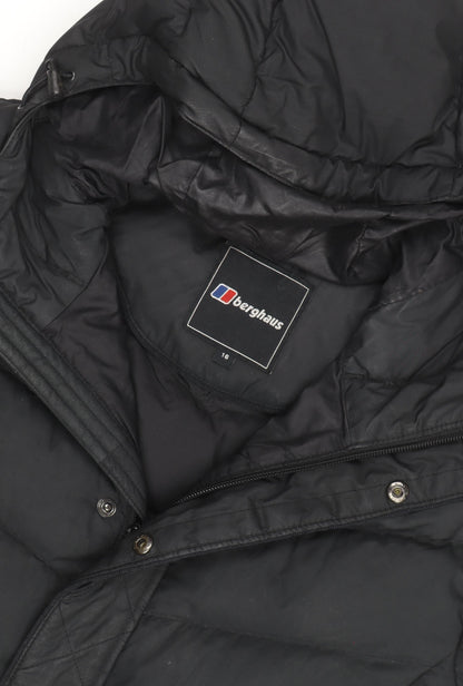 Berghaus Women's Black Size 16 Quilted Down Hooded Puffer Jacket