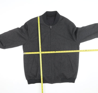 Next Tailoring Mens Grey Houndstooth Slim Fit Bomber Jacket L