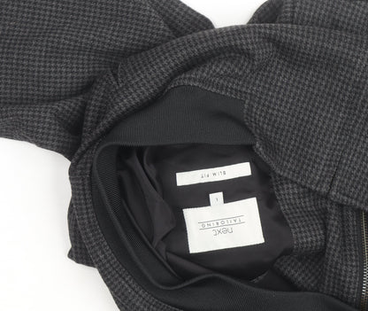 Next Tailoring Mens Grey Houndstooth Slim Fit Bomber Jacket L