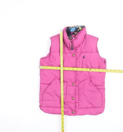 Joules Girls Pink Puffer Waistcoat 8 Years Hooded Lined Gilet