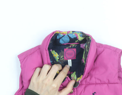Joules Girls Pink Puffer Waistcoat 8 Years Hooded Lined Gilet