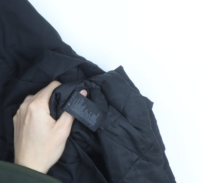 H&M Women's Black Long Hooded Parka Coat Size 8