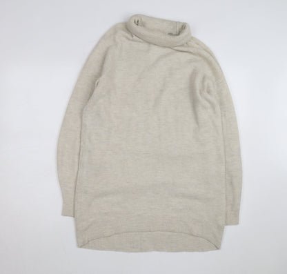 H&M Women’s Beige Wool Alpaca Roll Neck Jumper XS