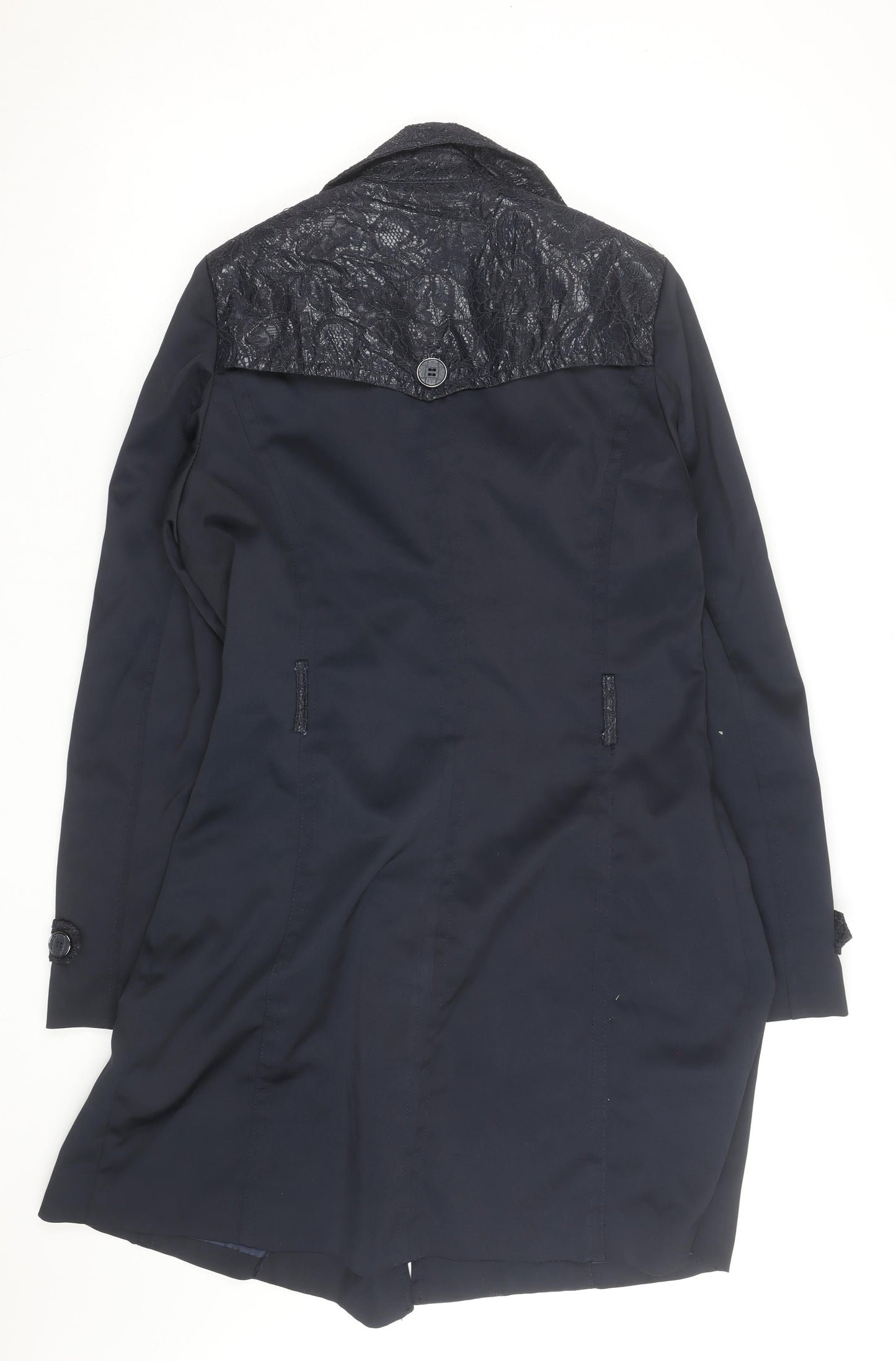 Zac & Zoe Women’s Blue Lace Detail Long Trench Coat XL