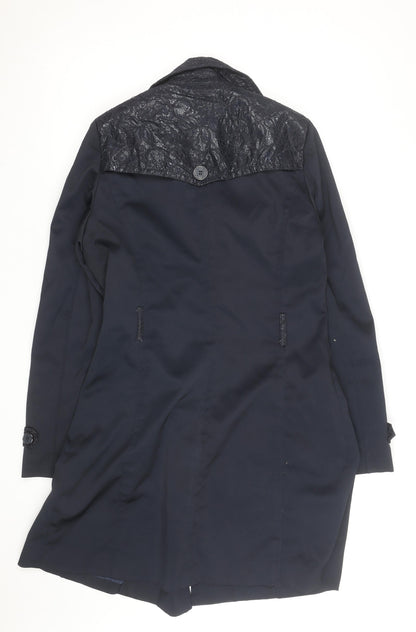 Zac & Zoe Women’s Blue Lace Detail Long Trench Coat XL