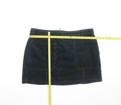 Marks and Spencer Women Blue Corduroy Short Skirt Size 18