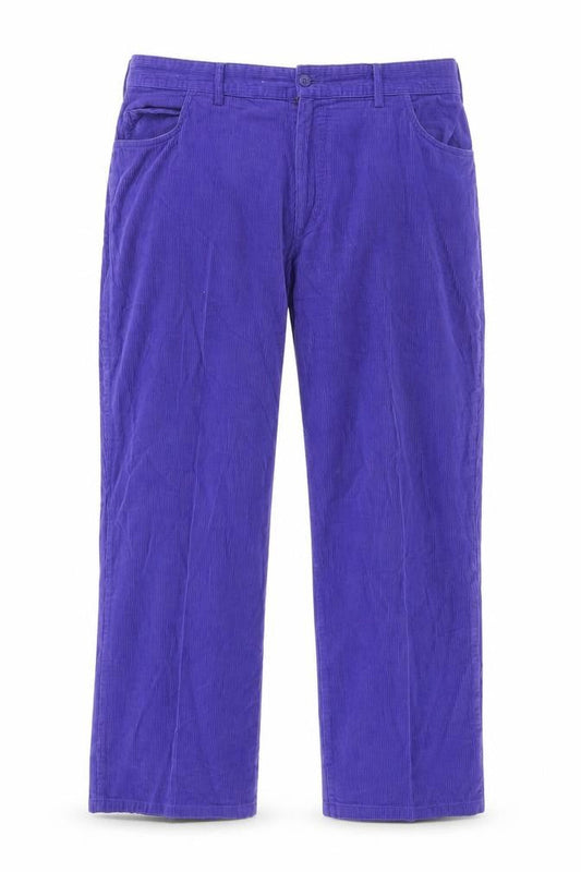 Crombie Men's Purple Corduroy Trousers 38R Regular Fit