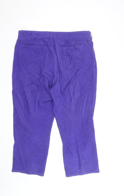 Crombie Men's Purple Corduroy Trousers 38R Regular Fit