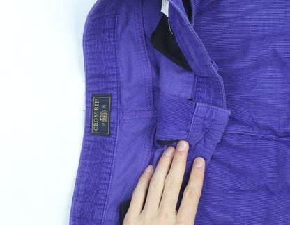 Crombie Men's Purple Corduroy Trousers 38R Regular Fit