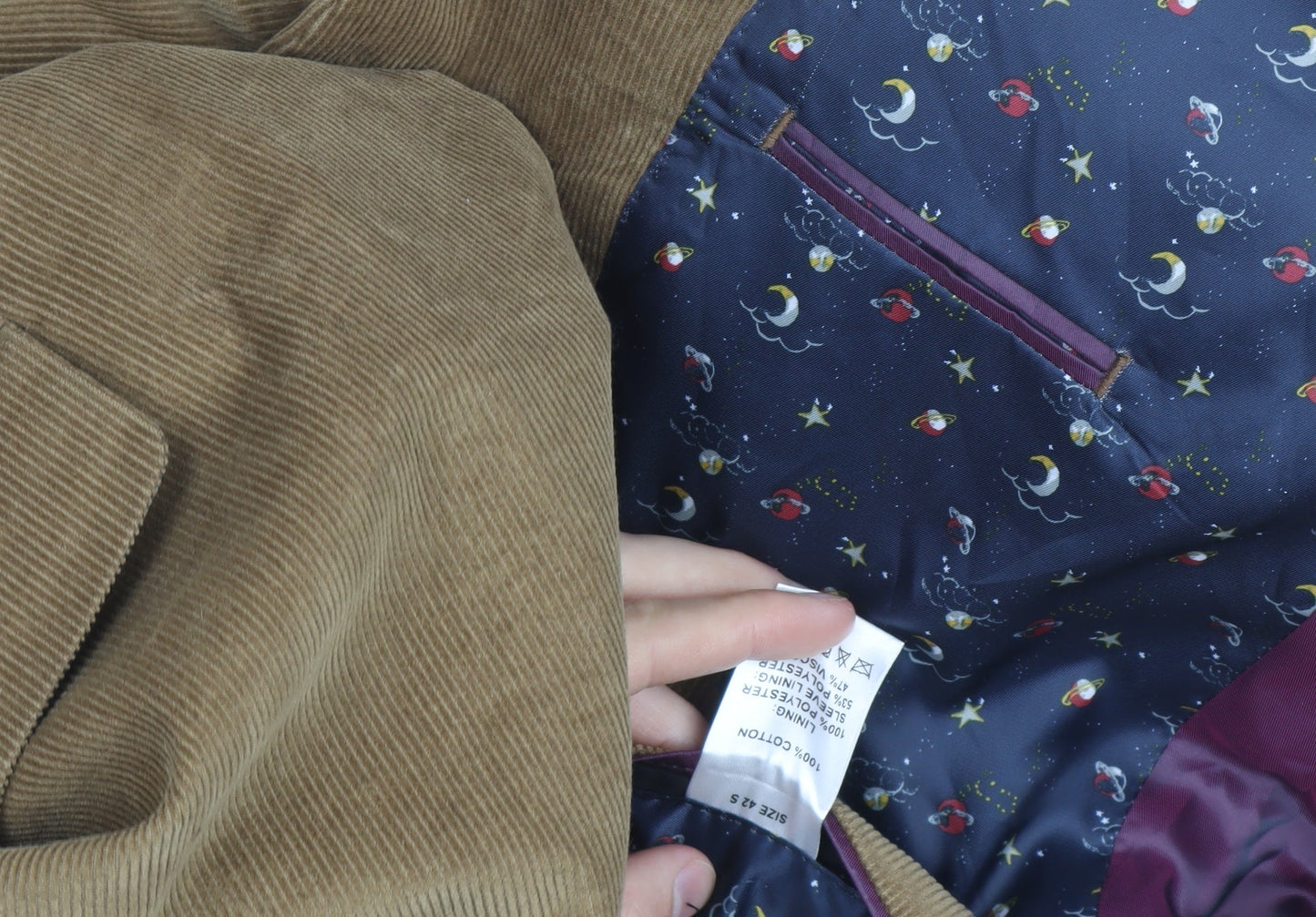 Alec W. G. Hall Men's Brown Corduroy Blazer Size 42 Classic Fit