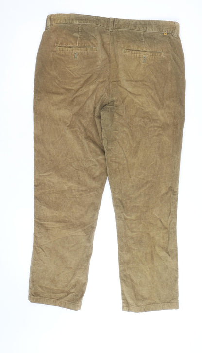 Farah Men's Brown Corduroy Chino Trousers Size 34R
