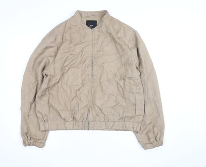 MNG Men's Beige Cotton Lightweight Bomber Jacket L