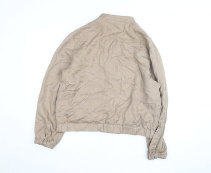 MNG Men's Beige Cotton Lightweight Bomber Jacket L
