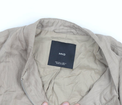 MNG Men's Beige Cotton Lightweight Bomber Jacket L