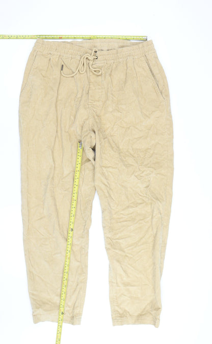 Huffer Men's Beige Corduroy Jogger Trousers 2XL Relaxed Fit