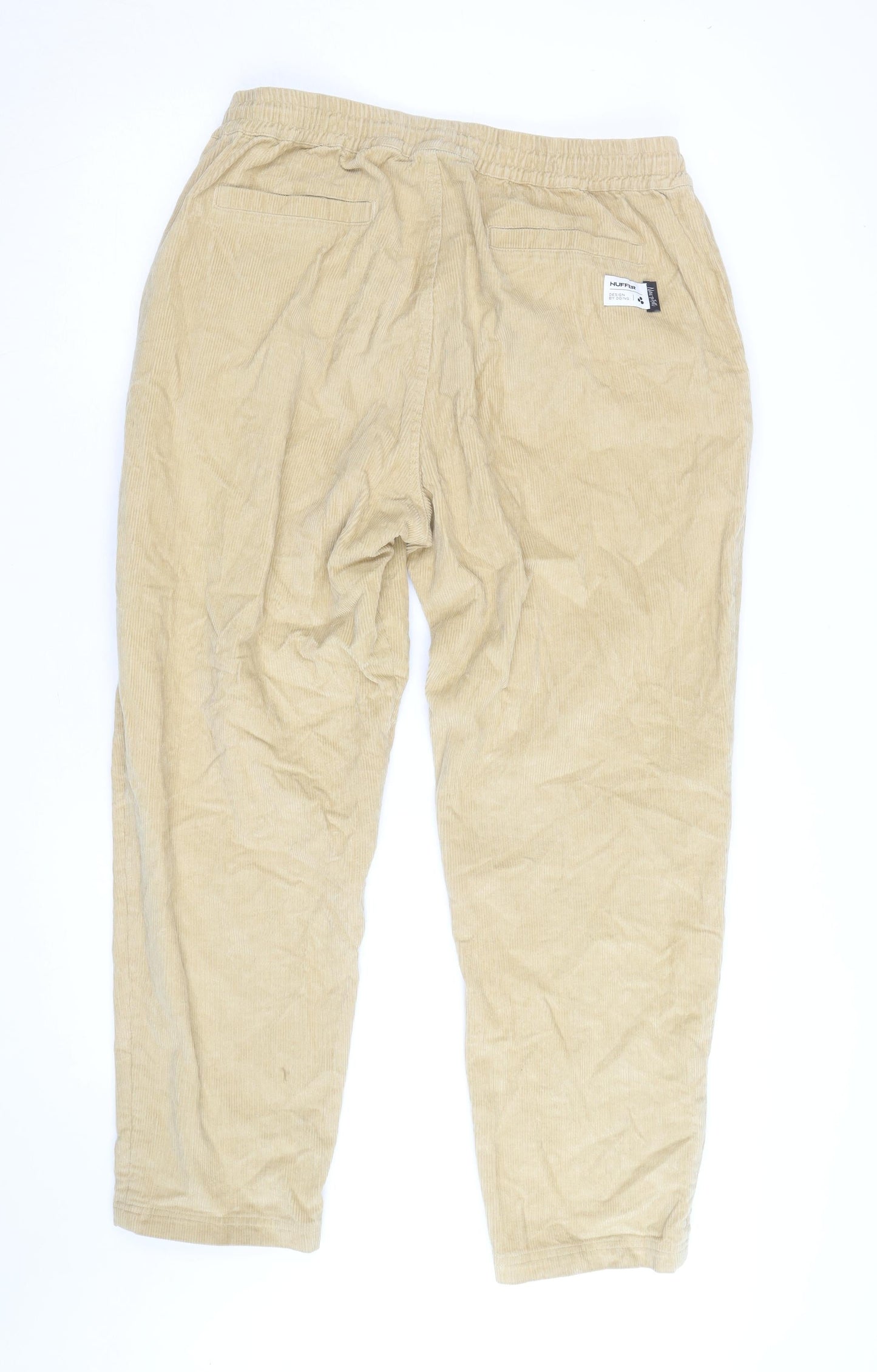Huffer Men's Beige Corduroy Jogger Trousers 2XL Relaxed Fit