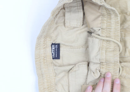 Huffer Men's Beige Corduroy Jogger Trousers 2XL Relaxed Fit