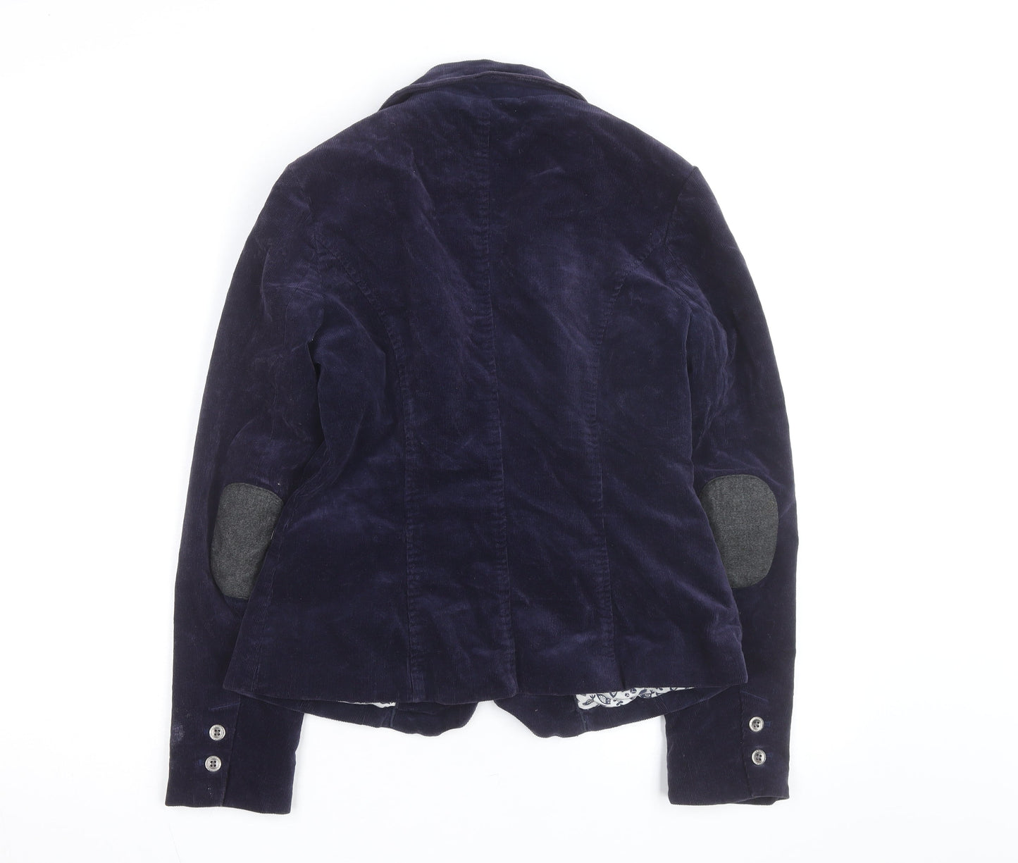 Mantaray Women Navy Blue Corduroy Blazer UK 8 Two-Button Classic Fit
