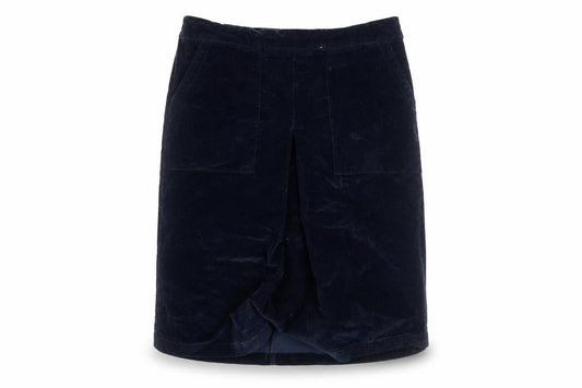 Cotton Traders Womens Blue Corduroy Knee Length Skirt Size 16
