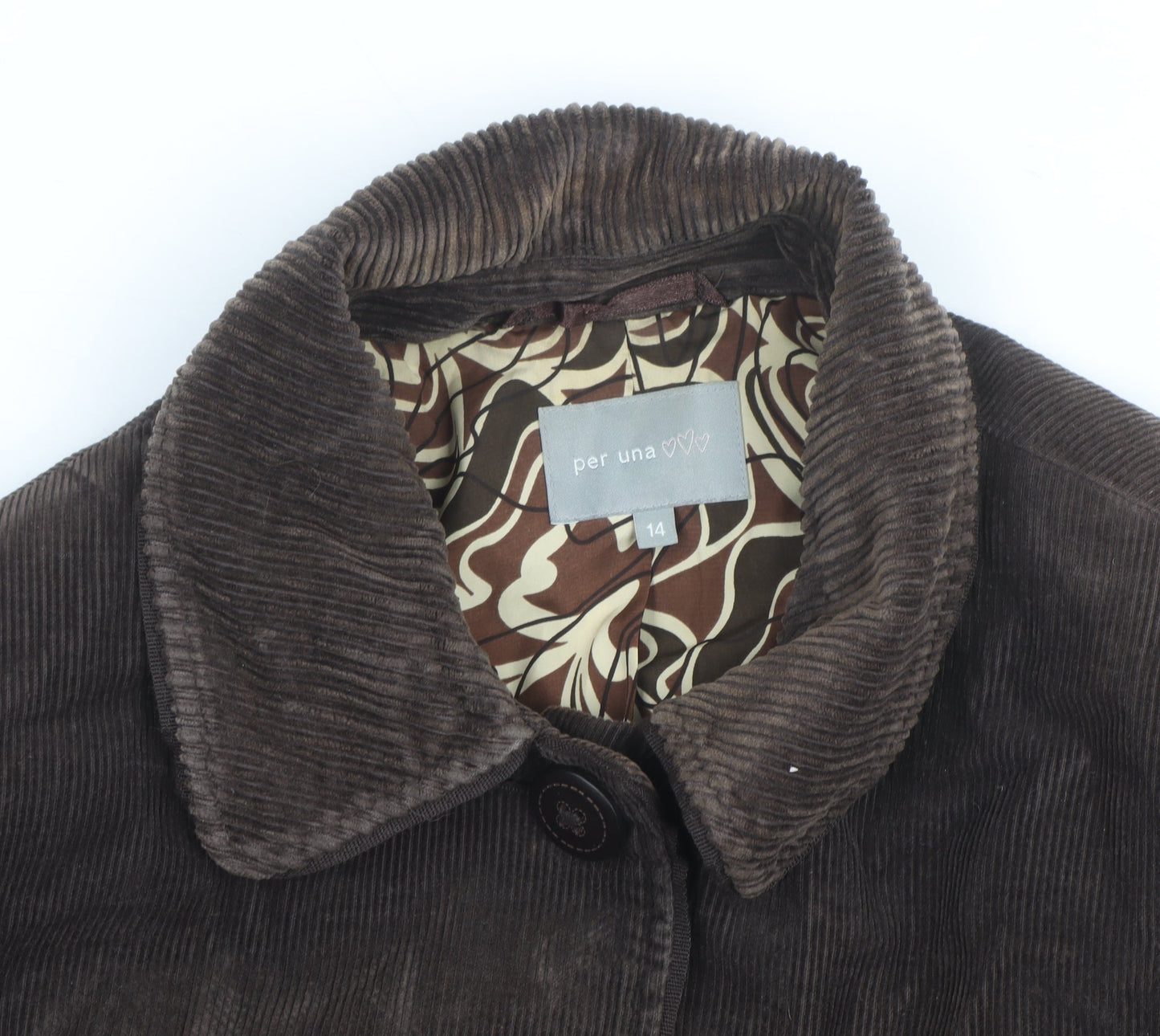 Marks and Spencer Per Una Women Brown Corduroy Jacket Size 14