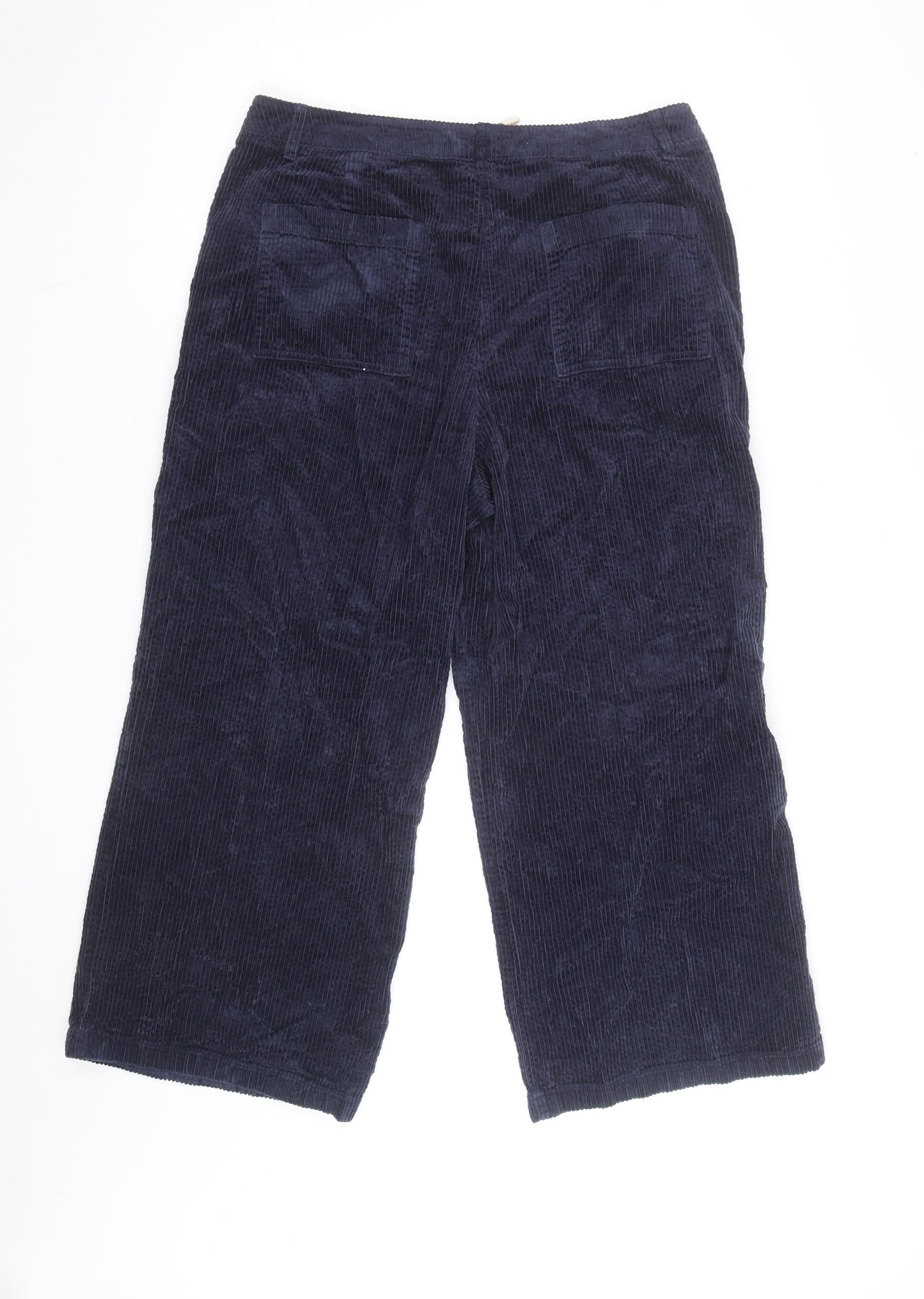 Seasalt Cornwall Women Navy Corduroy Trousers Size L Organic Cotton
