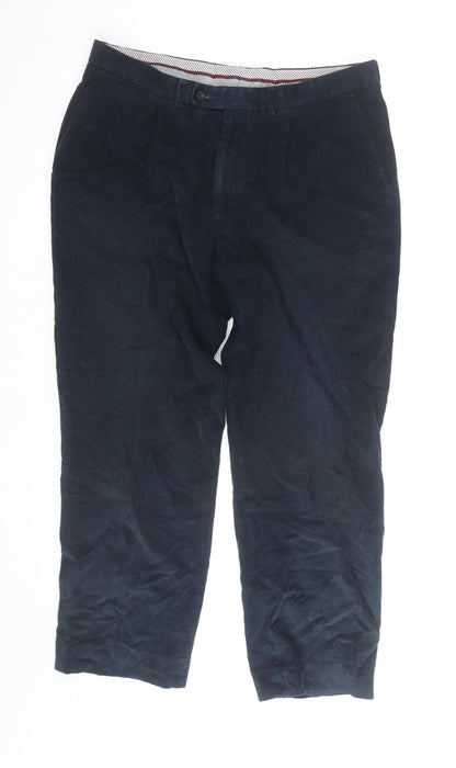 Marks and Spencer Men's Blue Corduroy Trousers 36W 29L Regular Fit